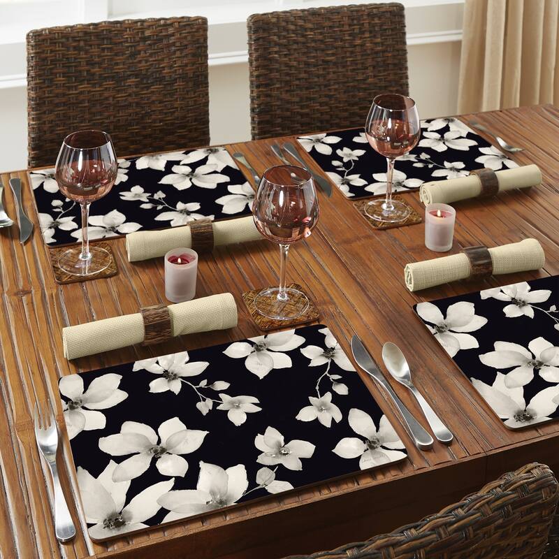 Hardboard Placemat, Moody Blooms, Set of 2, Made in the USA