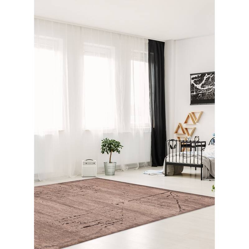 ECARPETGALLERY Hand-knotted Tangier Brown Wool Rug - 8'1 x 10'1