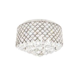 Modern 4-Light Flush Mount Ceiling Light - Chrome Finish Interior Lighting - 9.5