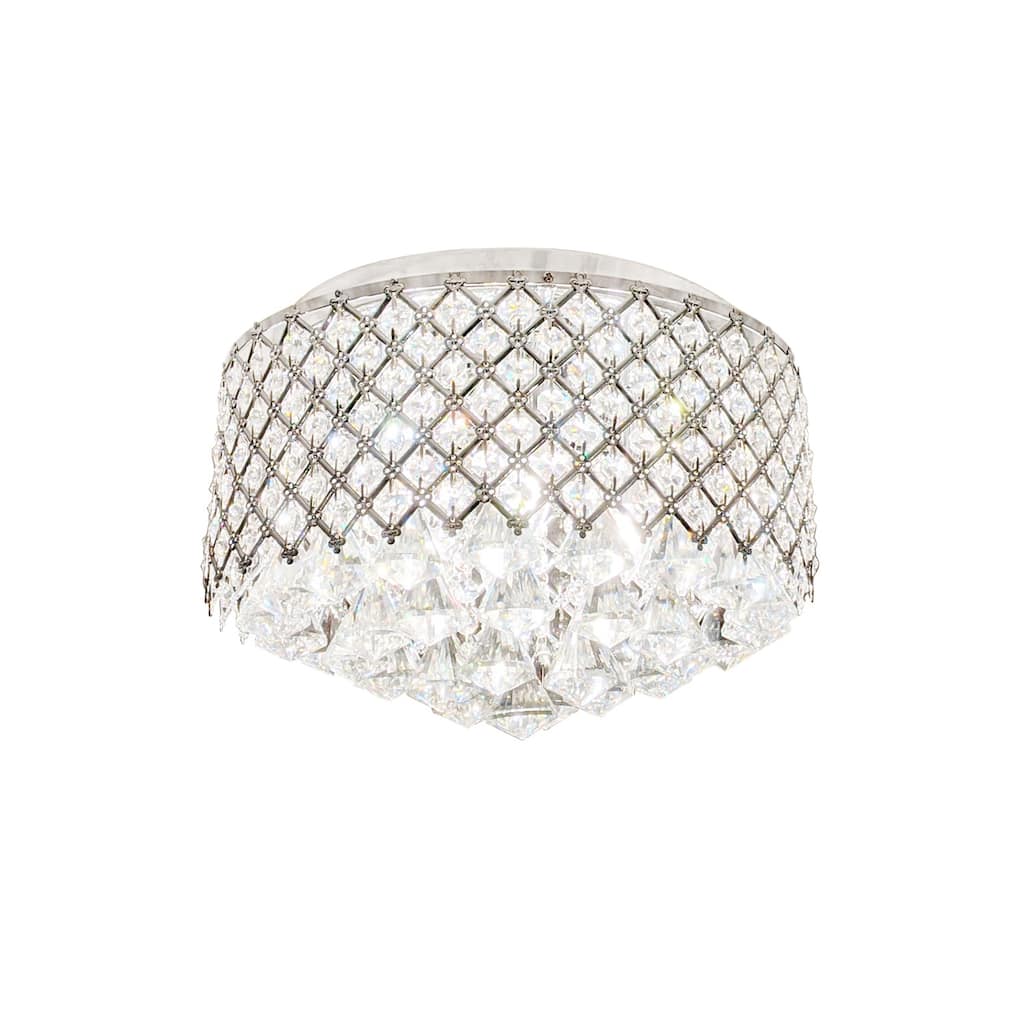 Modern 4-Light Flush Mount Ceiling Light - Chrome Finish Interior Lighting - 9.5