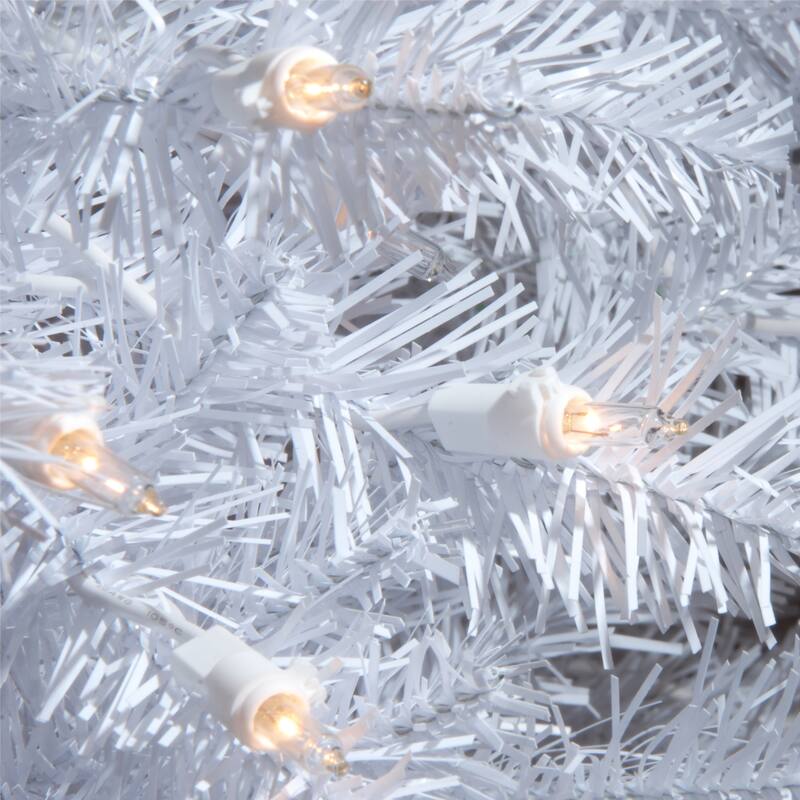 National Tree Company 7.5 ft. Dunhill White Fir Hinged Tree with 750 Clear Lights - 7.5 Foot
