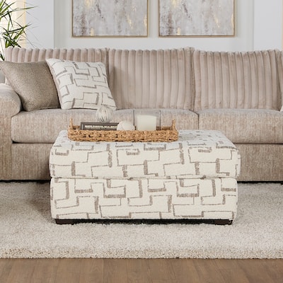 Roundhill Furniture Nason Geometric Patterned Ottoman
