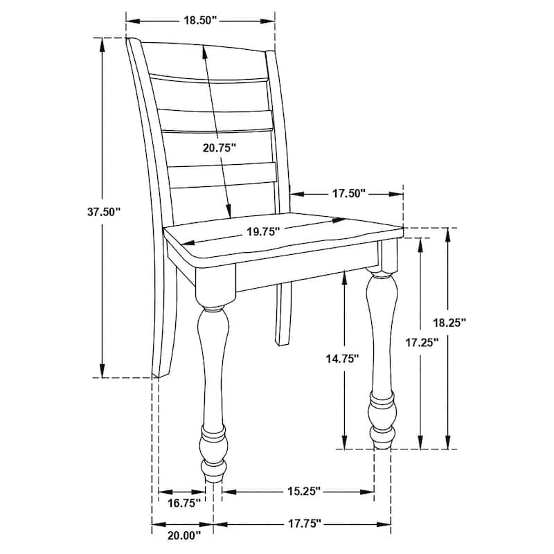 Madelyn Coastal White Wood Dining Side Chair (Set of 2)
