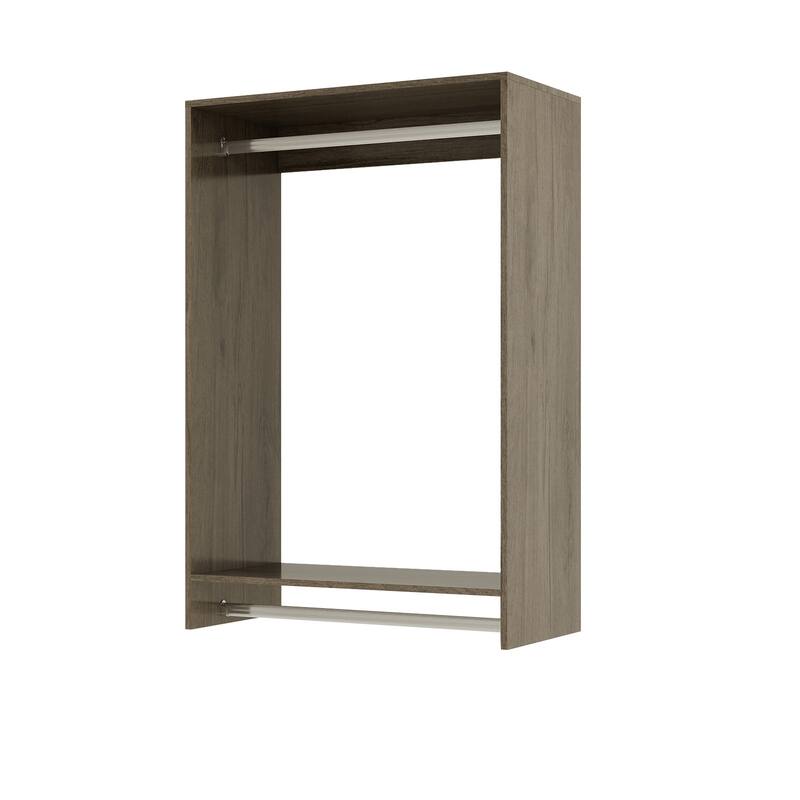 Modular Closet System Organizer with Hanging Rod and Adjustable Shelves, Wall-Mounted Walk in Closet Organizer with Drawers