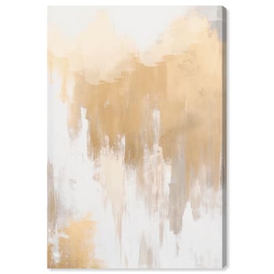 Soft Grey Glam Gold Canvas by Art Remedy, Gallery Wrapped