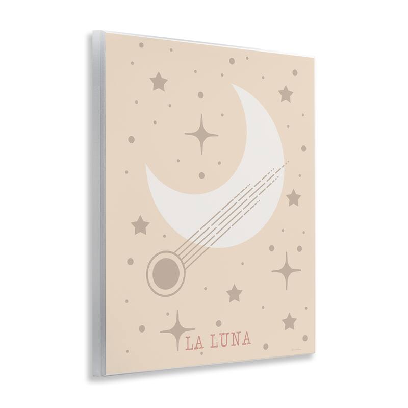 Stupell Minimal Moon with Stars Wall Plaque Art Design By Daniela Santiago