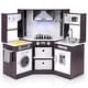 preview thumbnail 7 of 7, Corner Kids Kitchen Playset Pretend Toy Kitchen Set w/Lights & Sounds Grey