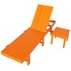 preview thumbnail 38 of 113, Shoreside Modern Poly Eco-Friendly All Weather Reclining Chaise Lounge With Wheels and Side Table (2-Piece Set)