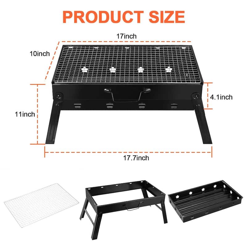Portable BBQ Grill Foldable Charcoal Grill Lightweight Smoker Grill