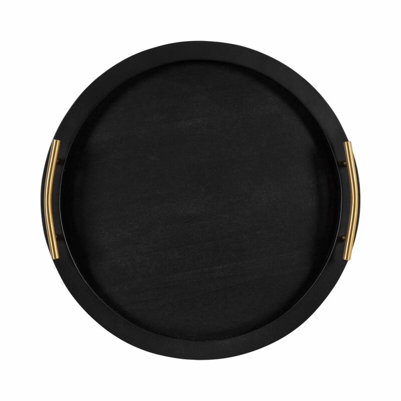 Kate and Laurel Halsey Wood Round Decorative Tray