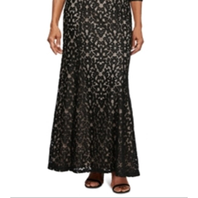 green emerald velvet dress Alex Evenings Petite A-Line Embroidered Mock Dress with Scallop Detail Smokey Orchid / 10p