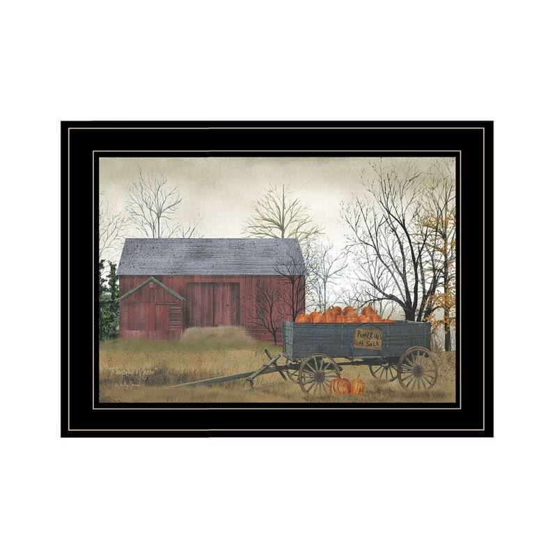 TrendyDecor4U Farmhouse "Pumpkin Wagon" Framed Print Wall Art by Billy Jacobs - Multi-Colorcolor - Black