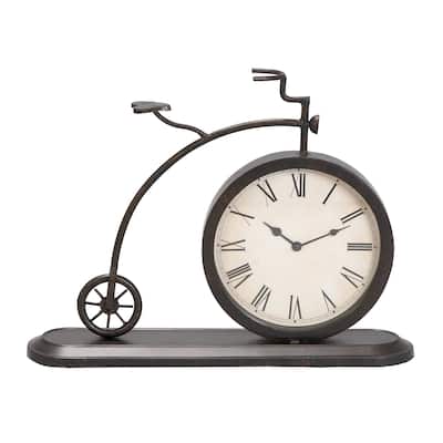 Metal Bike Vintage Decorative Clock - Black - Roche River Decor