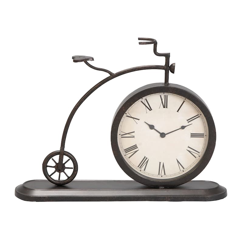 Metal Bike Vintage Decorative Clock - Black - Roche River Decor - Black