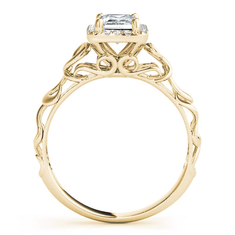 Auriya 14k Yellow Gold Lab Grown Emerald Diamond Halo Engagement Ring 0.50 to 5.00 ct. tw. (F-G VS)