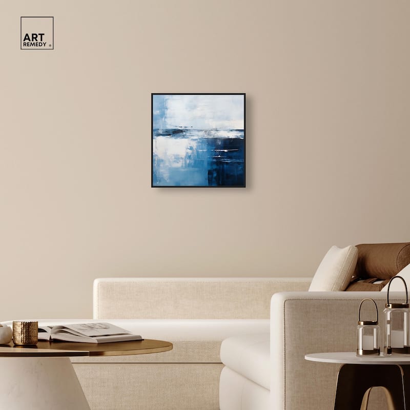 Layers of Blue Canvas by Art Remedy