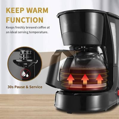 4 Cup Automatic Drip Coffee Maker One Button Control