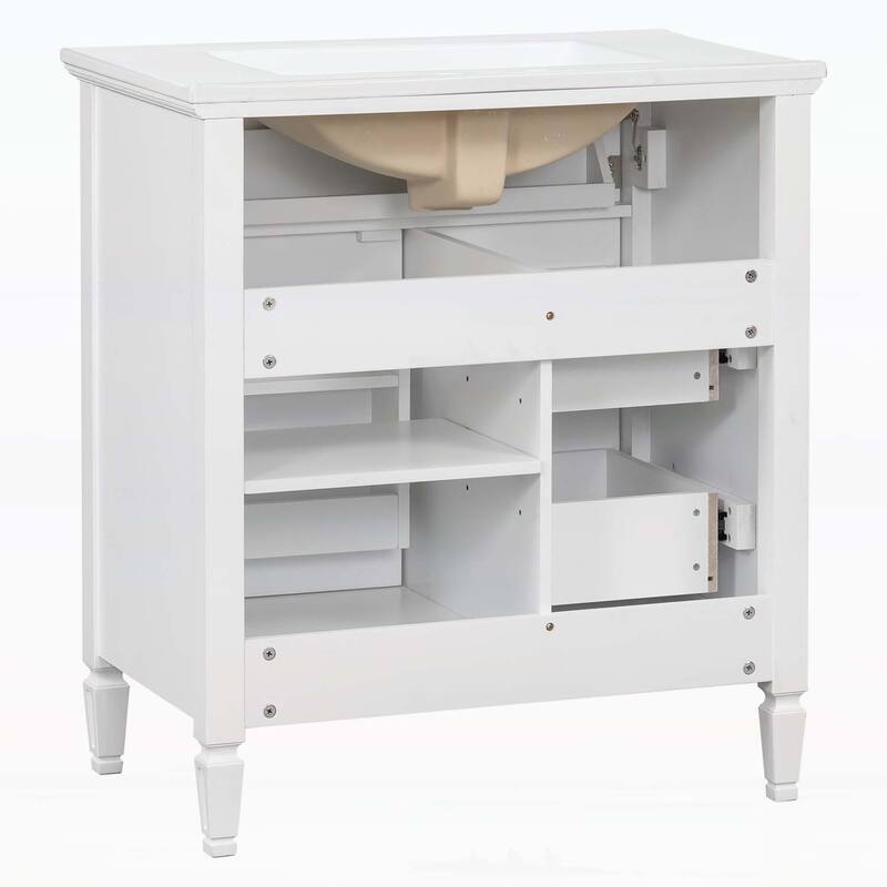 Bathroom Vanity Cabinet with Sink,with One Flip Drawer and Two Drawers,Adjustable Shelf
