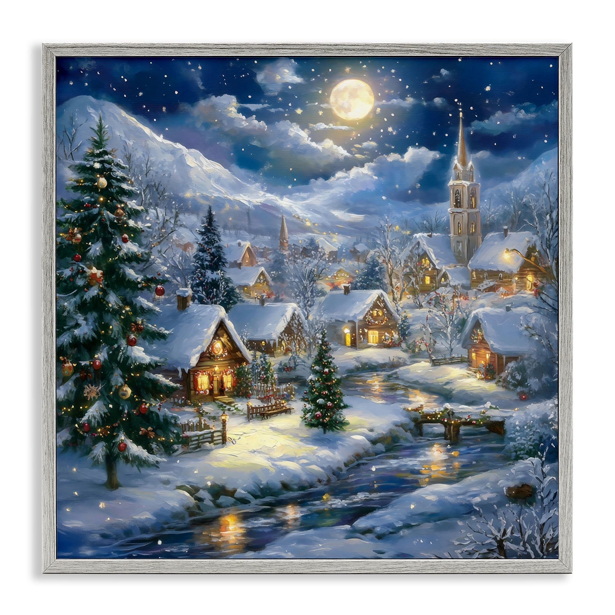 Stupell Snow Covered Village Framed Giclee Art Design By Creative Studio
