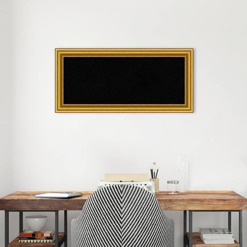 Townhouse Gold Wood Framed Black Corkboard Bulletin Board