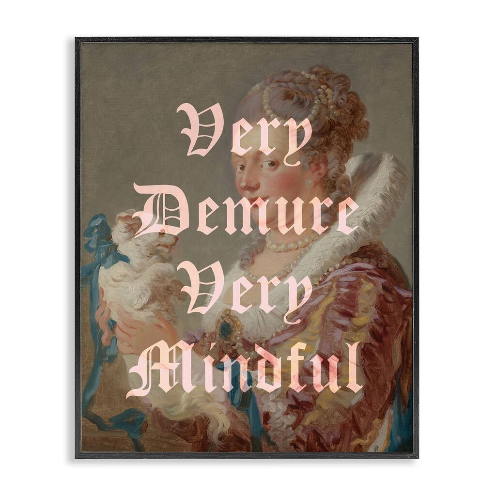 Stupell Demure & Mindful Classic Framed Giclee Art Design By Lil' Rue