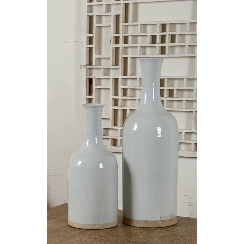 24 in. Tall Off White Matte-Glazed Porcelain Clara Decorative Bottle Small