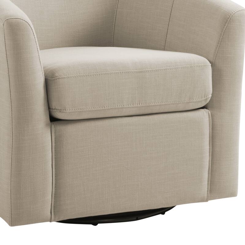 Linen Armchair Swivel Barrel Accent Chairs for Living Room