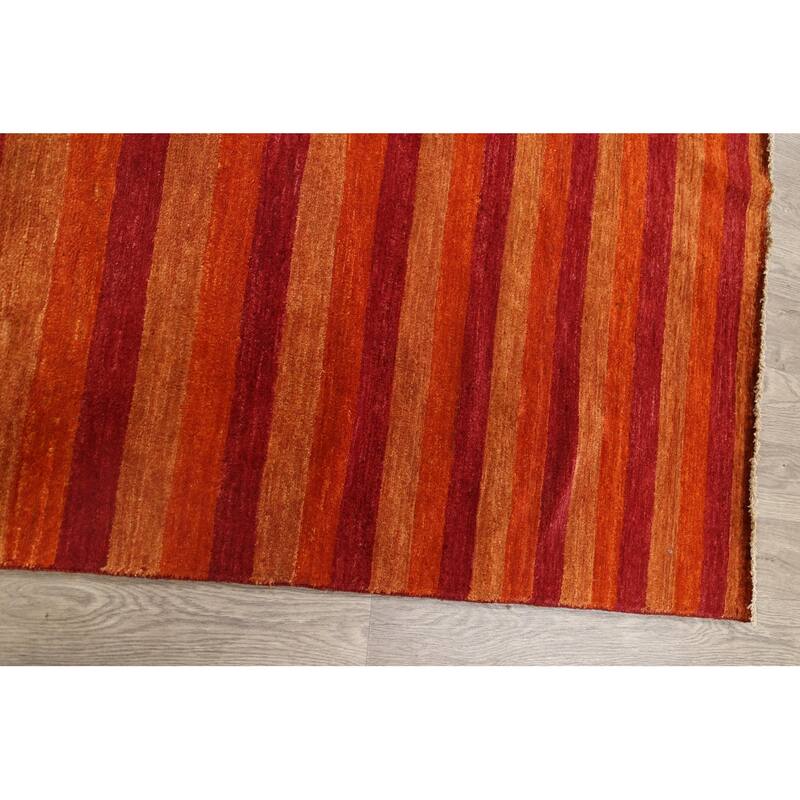 Modern Striped Gabbeh Kashkoli Oriental Area Rug Wool Hand-knotted - 5'5" x 7'8"