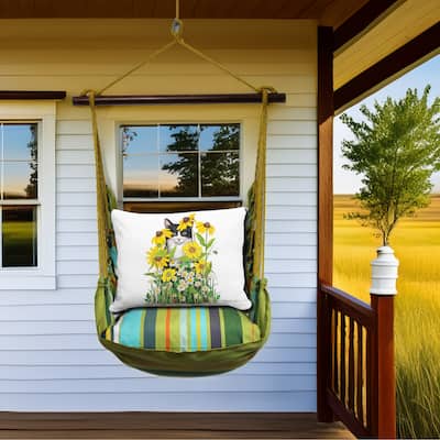 Magnolia Casual Swing Set 4 piece - Citrus Stripe w/ Cat with Daisies