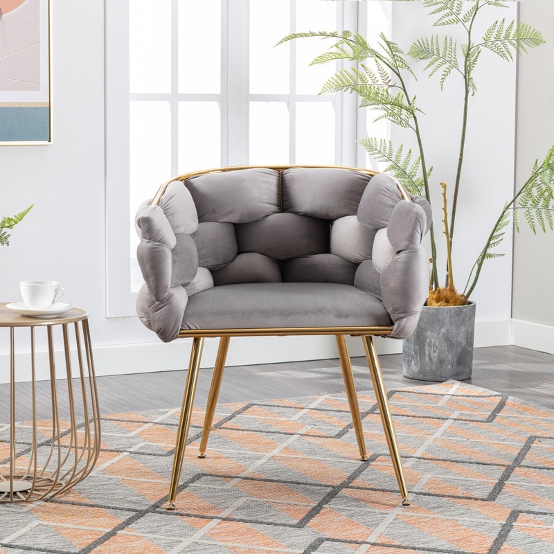 Luxury Single Sofa Chair Modern Velvet Dining Chair For Living