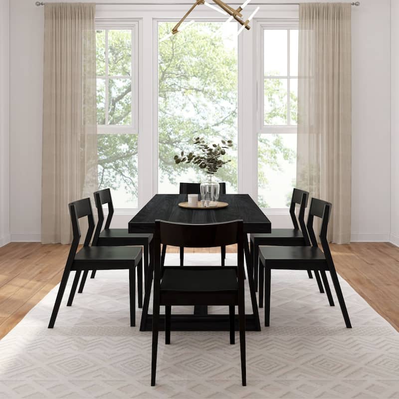 Plank and Beam 72" Classic Solid Wood Table and Chairs Dining Set
