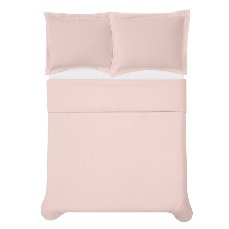 Cannon Classic Cotton Solid Percale Duvet Cover Set