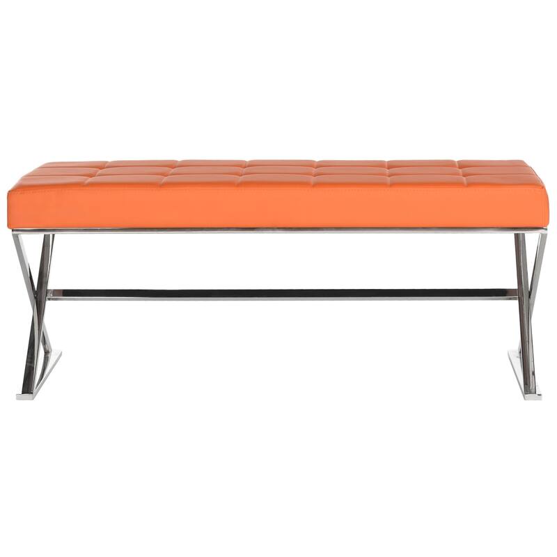 SAFAVIEH Lorayne Modern Glam Tufted Grey Bench - 43Wx18Dx18H