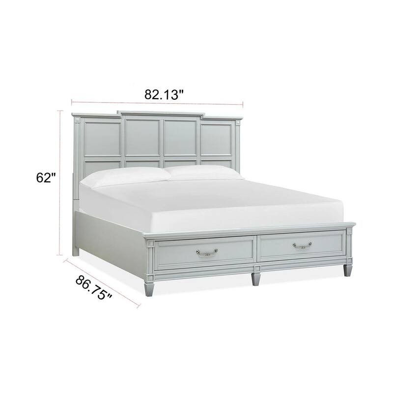 Magnussen Home Glenbrook Pebble Panel Storage Bed