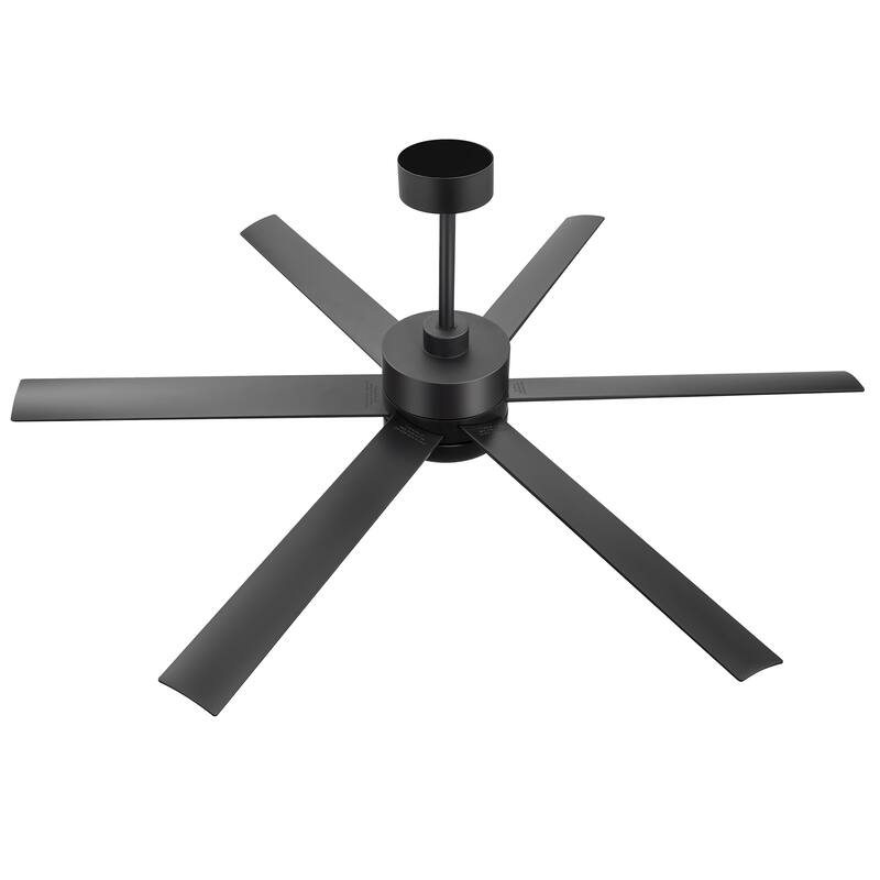 52"/ 65"/72" Black LED Ceiling Fan with Light Kit and Remote(5/8 Blade)