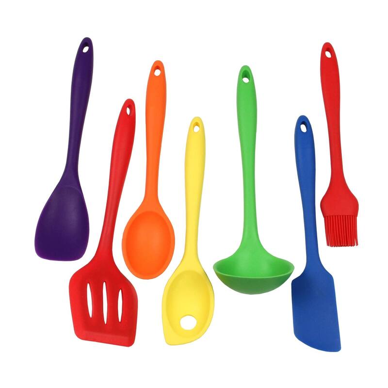 Chef Craft 7 Piece Premium Silicone Kitchen Tool and Utensil Set - Assorted