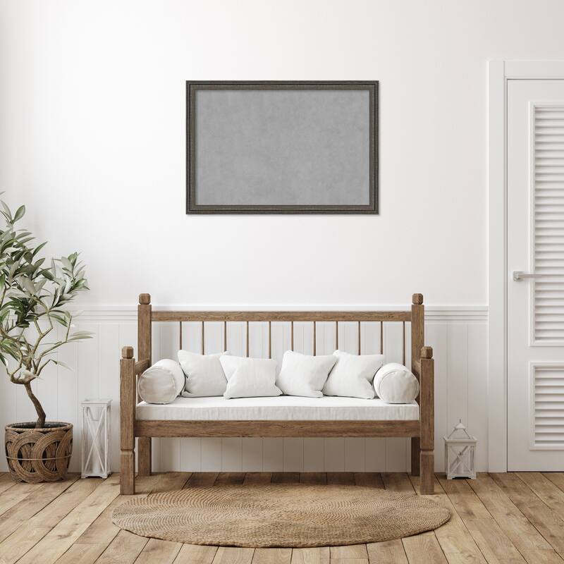 Amanti Art Upcycled Brown Grey Framed Magnetic Board