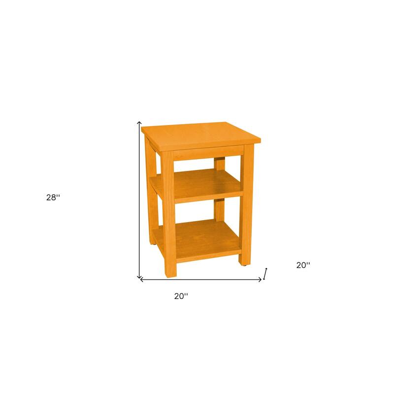 HomeRoots 28" Yellow Solid Wood Nightstand