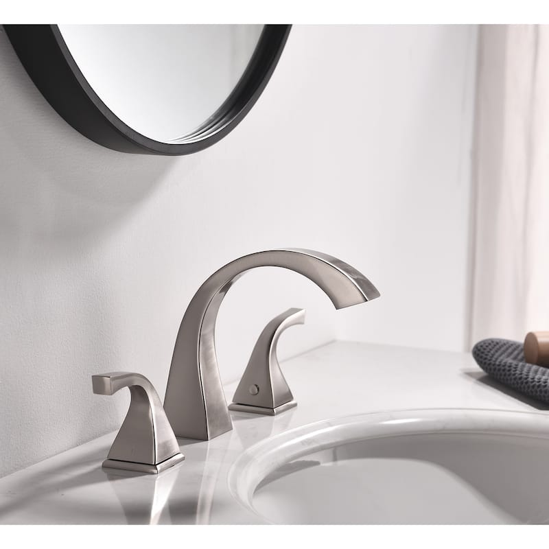 BATHLET Artistic Arc Widespread Bathroom Faucet With Drain