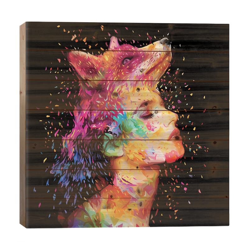 Symbiosis Print On Wood by Alessandro Pautasso - Multi-Color - 26x26x1.5