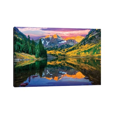 iCanvas "Rise And Shine, Maroon Bells , Aspen Colorado" by Susanne Kremer Canvas Print