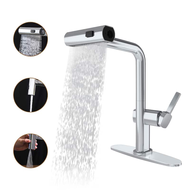 Single Handle Pull Down Sprayer Kitchen Faucet with Motion Sense Wave, Power Boost
