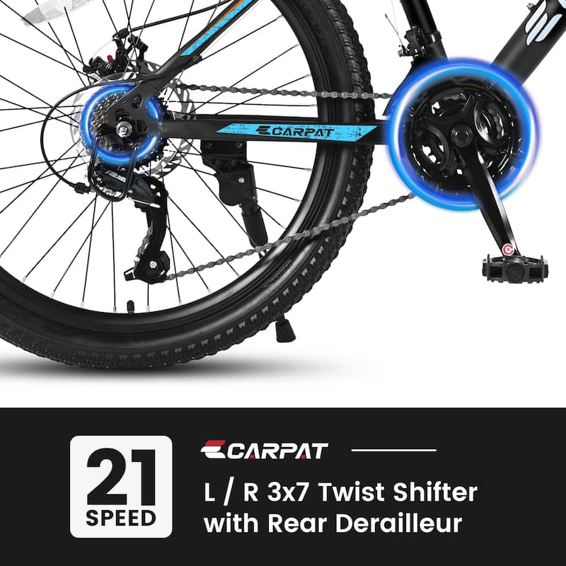26 Inch Mountain Bike, Shimano 21 Speeds with Mechanical Disc Brakes,Suspension MTB Bikes Mountain Bicycle
