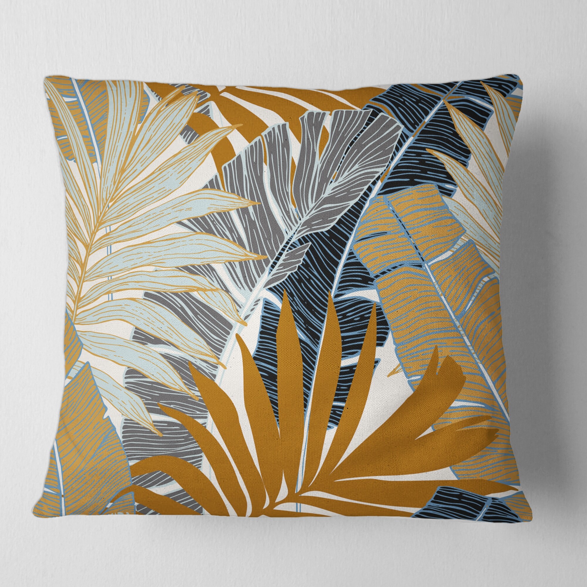 Designart Abstract Tropical Summer Palm Tree Banana Leaves Modern Printed Throw Pillow On Sale Bed Bath Beyond 33963616