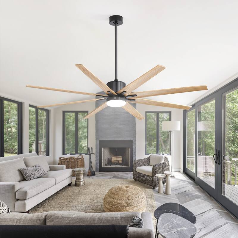 Sofucor 76/84Inch Large Industrial Ceiling Fan,Indoor/Outdoor Smart with Lights and Remote,Work with Alexa/Google