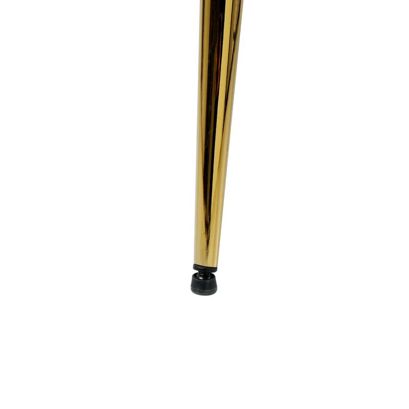 Modern Black Teddy Upholstered Dining Chair Set of 4, with Gold-plated Metal Legs