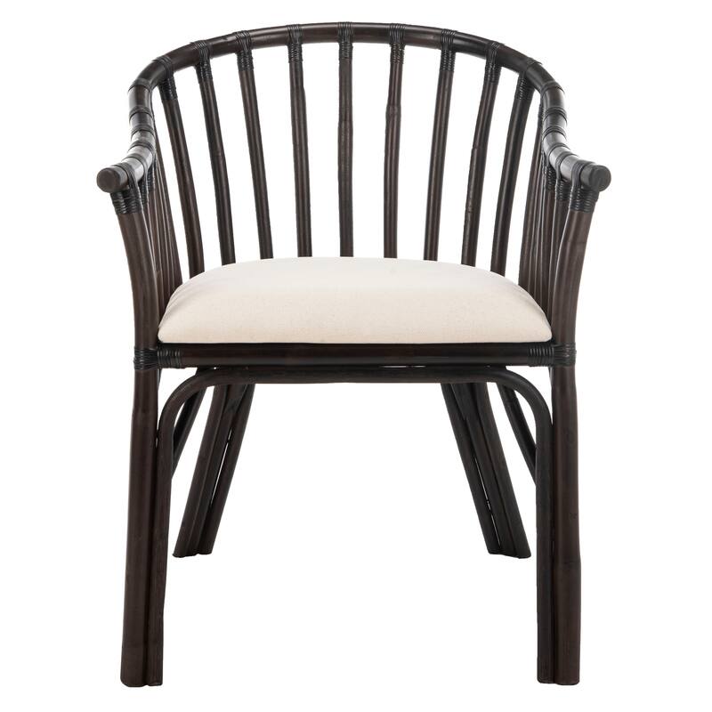 SAFAVIEH Besmira Black/ White Cushion Arm Chair - 24" x 23" x 31.5" - 24"Wx23"Dx32"H