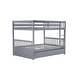 preview thumbnail 9 of 13, Rubber Wood 2 In 1 Full Over Full Bunk Bed with Twin Size Trundle,Convertible to 2 Full Size Beds