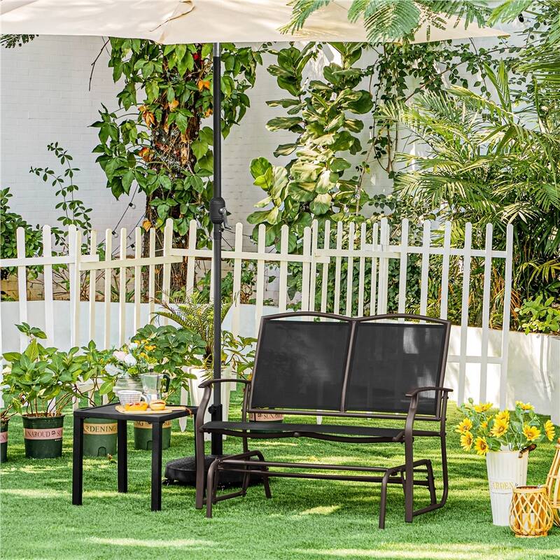 Yaheetech 2-Person Patio Glider Bench Swing Glider Chair