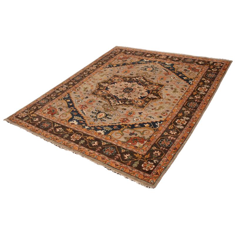 ECARPETGALLERY Hand-knotted Jules Serapi Grey Wool Rug - 11'9 x 15'1
